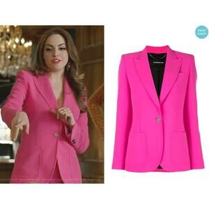 Barbara Bui Designer Tailored Blazer Jacket Small Hot Pink Luxury Career Barbie